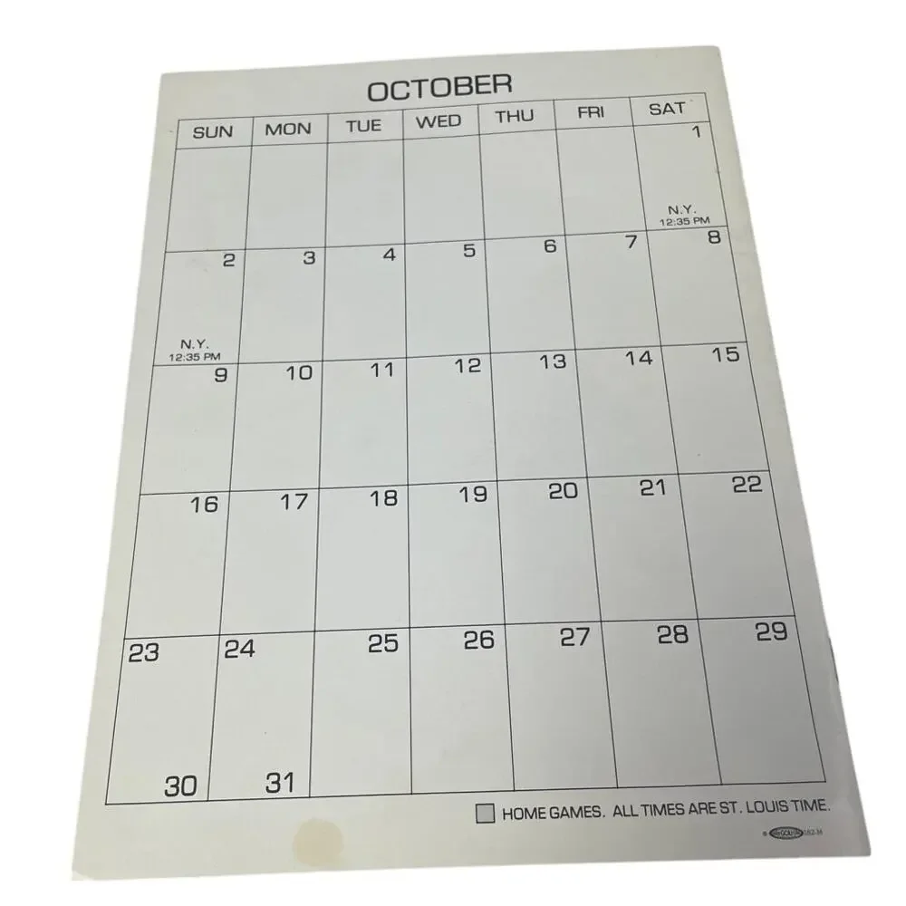 Vintage 1988 St Louis Baseball Cardinals Team Program Book w Calendar